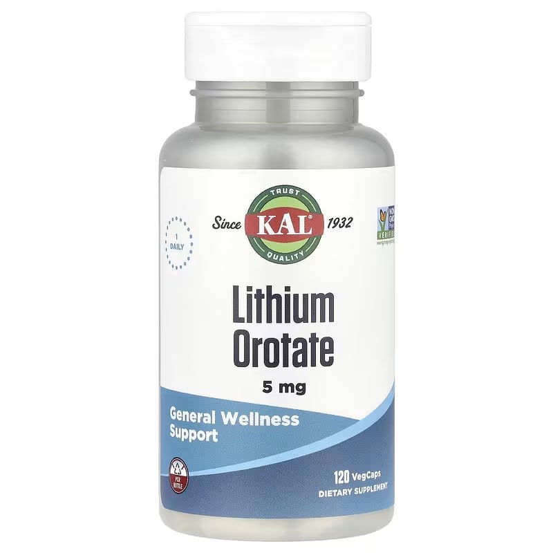 KAL Lithium Orotate 5 mg, 120 vegetarische Kapseln